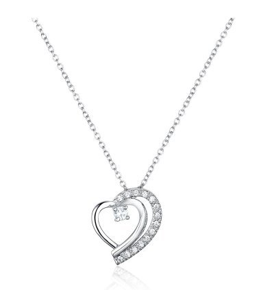 Kalung Perempuan Hati Lapisan Ganda